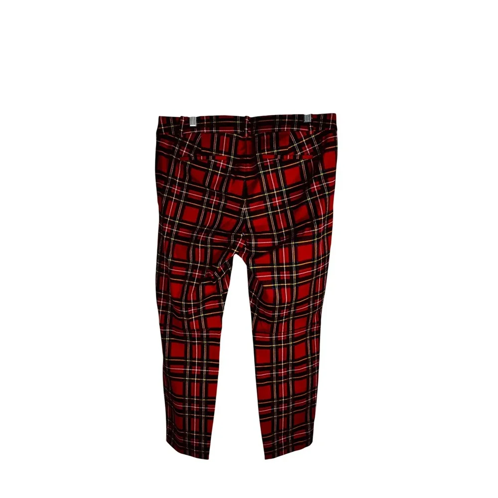 J.Crew Pants 12 Red Winnie Pant Stewart Tartan Plaid Slim Festive Holiday